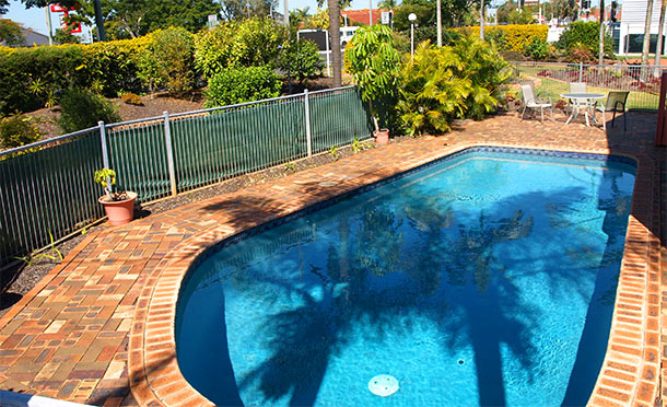 Swimming pool for guests at Lancaster Court Motel Annerley
